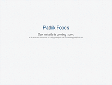 Tablet Screenshot of pathikfoods.com